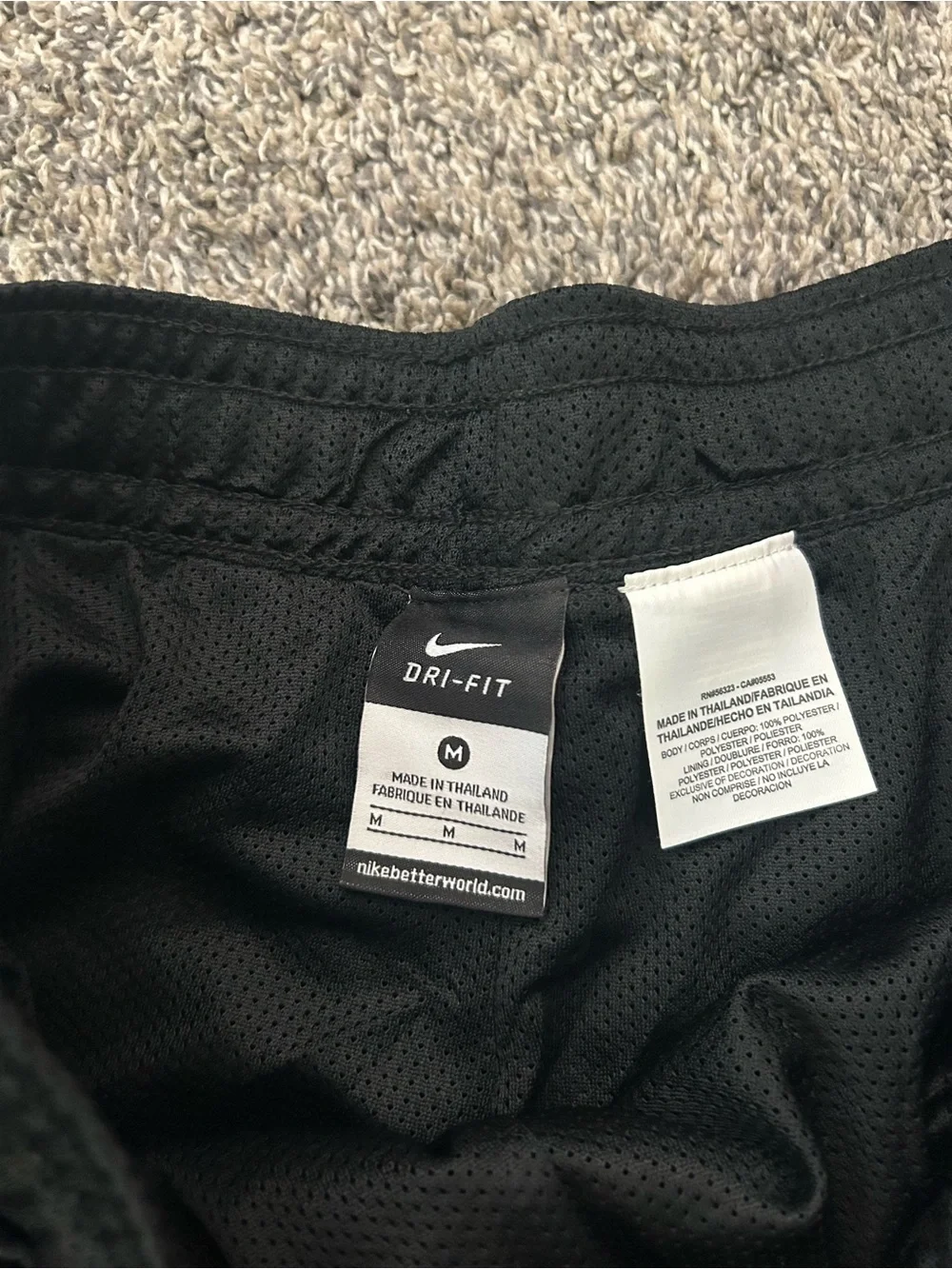 Nike Women's Black Mesh Drawstring Athletic Shorts